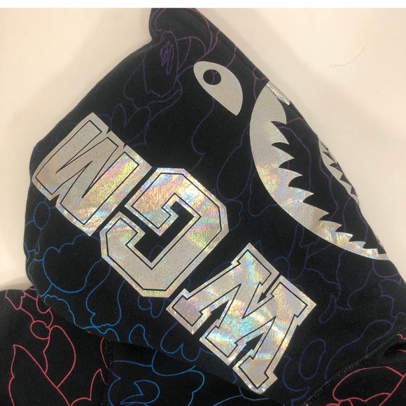 OG bape - holographic shark full zip hoodie - Picture 3 of 8